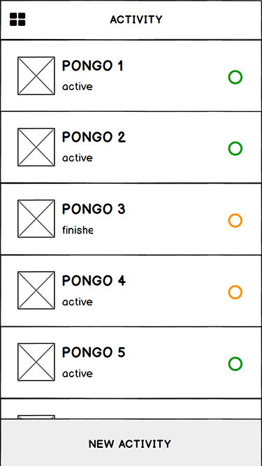 Pongo Follows List Wireframe Pongo Follows List Wireframe